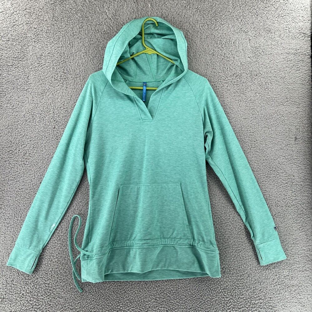 KUHL Hoodie Womens Medium Pullover Blue/Teal Sweater Hiking Outdoor READ
